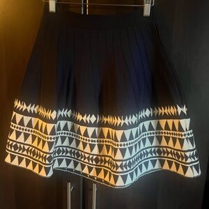 Boutique Navy & Cream Geometric Skirt